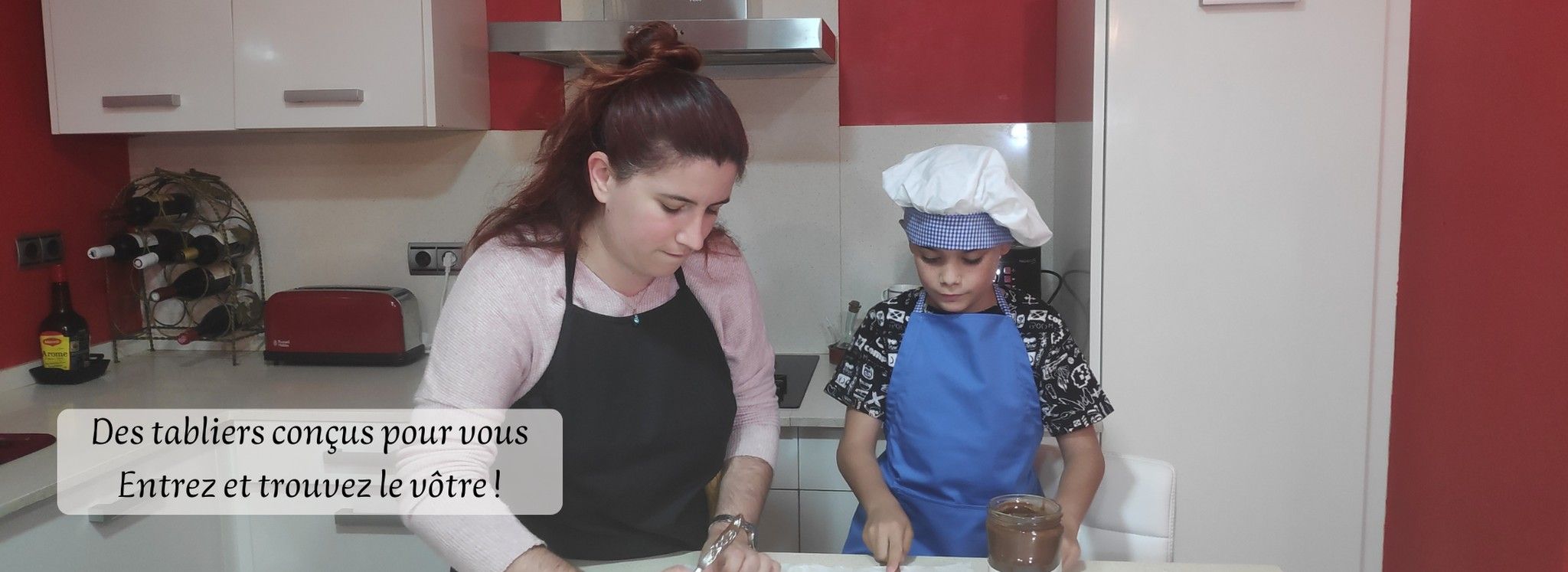 Des tabliers conçus pour vous. Entrez et trouvez le vôtre!
