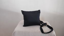 Messenger Bag Noir en Tissu Résistant pour Hommes