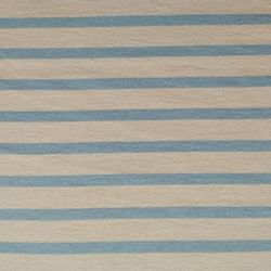 Joli tissu Jersey à Rayures Bleu Ciel sur Beige Largeur 165cm