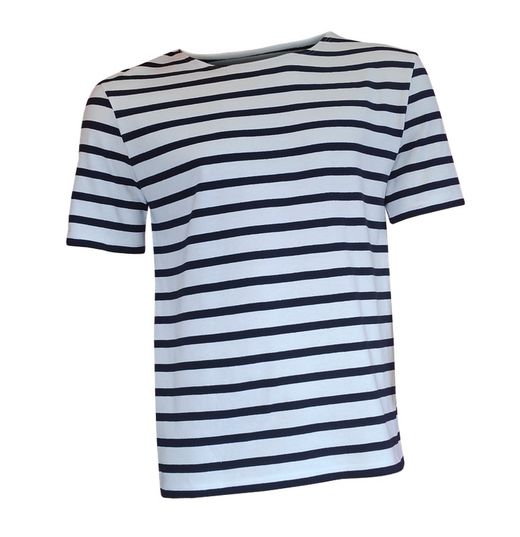 T-shirt de matelot rayé bleu marine et blanc pour homme