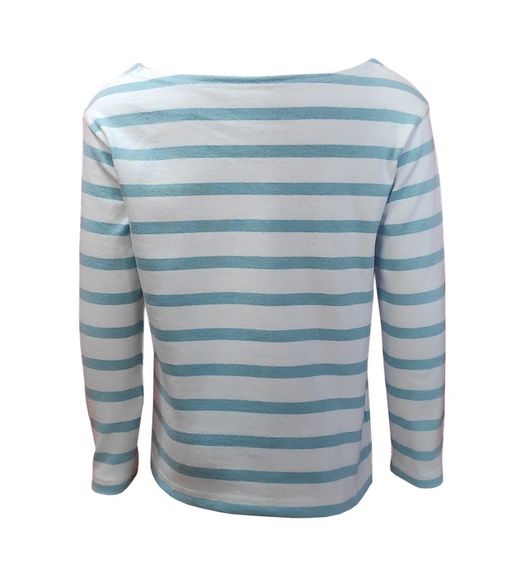 T-shirt rayé turquoise à manches longues pour garçons et filles