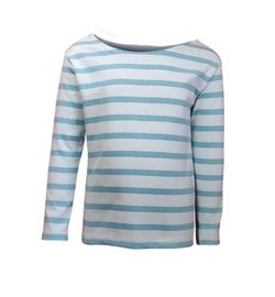 T-shirt rayé turquoise à manches longues pour garçons et filles