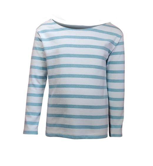 T-shirt rayé turquoise à manches longues pour garçons et filles