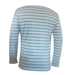 T-shirt de travail à rayures pour homme turquoise et blanc