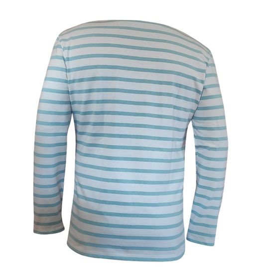 T-shirt de travail à rayures pour homme turquoise et blanc