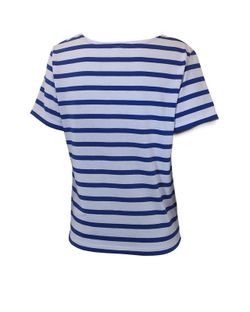 Marinière professionnelle avec manche courte bleu de France sur blanc