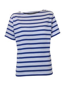 Marinière professionnelle avec manche courte bleu de France sur blanc