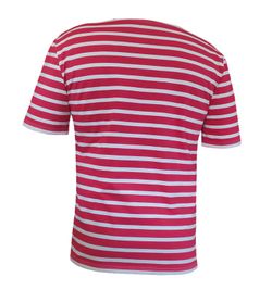 Marinière à manches courtes pour homme beige et rouge