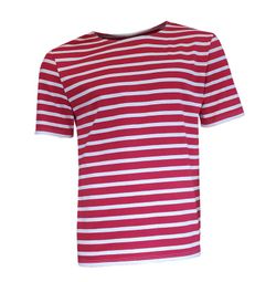 Marinière à manches courtes pour homme beige et rouge