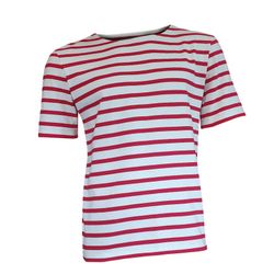 Marinière à manches courtes pour homme en rouge sur beige