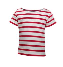 Costume marin à manches courtes pour garçon ou fille rouge sur beige