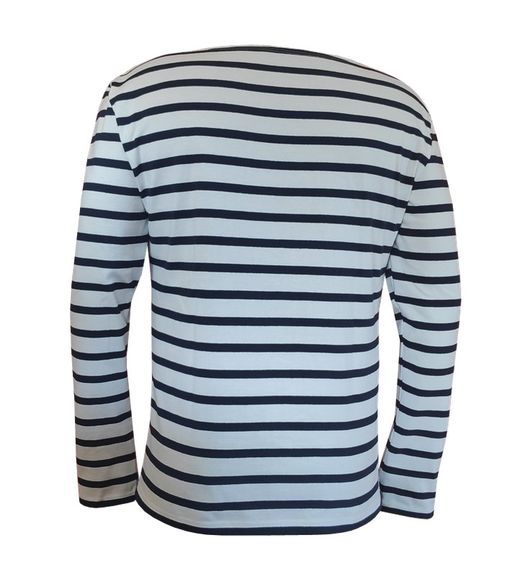 Marinière à manches longues pour homme bleu marine et blanc - uniforme de travail