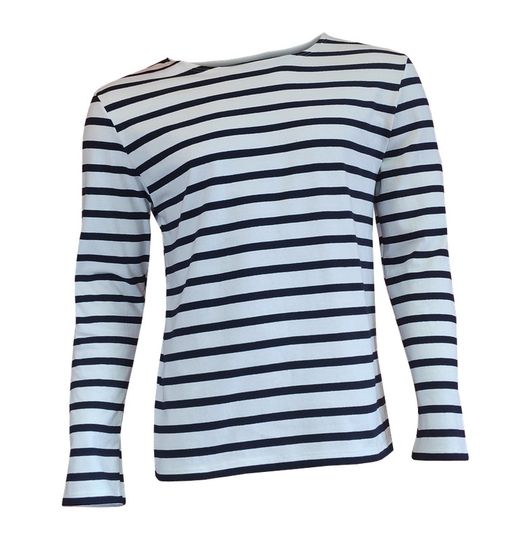 Marinière à manches longues pour homme bleu marine et blanc - uniforme de travail
