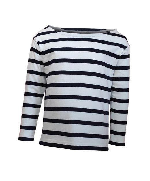 Marinière à manches longues bleu marine et blanche pour garçon ou fille