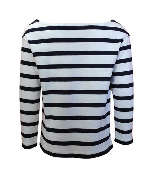 Marinière à manches longues bleu marine et blanche pour garçon ou fille