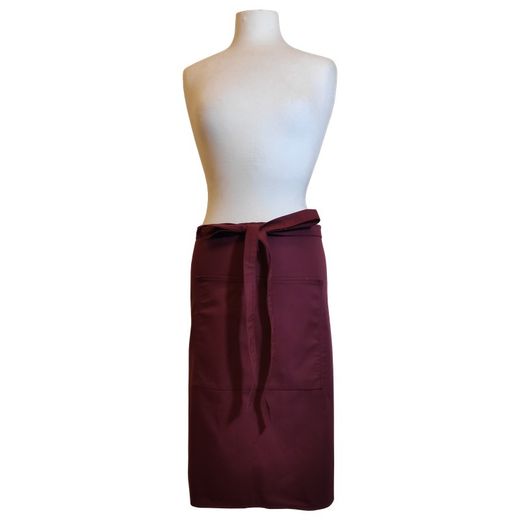 Demi-tablier d’hôtellerie long bordeaux