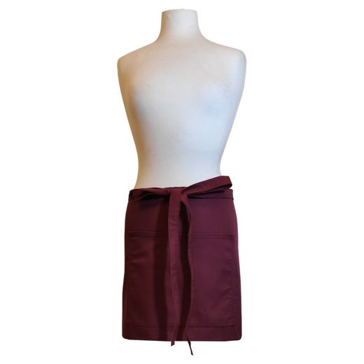 Demi-tablier court bordeaux pour l’hôtellerie