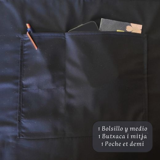 Mitg-davantal personalitzable negre