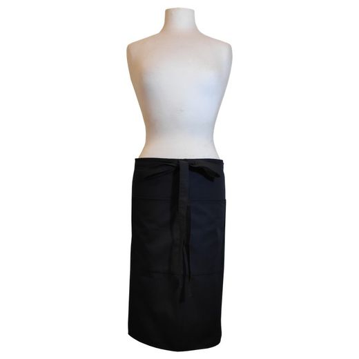 Demi-tablier long personnalisable noir