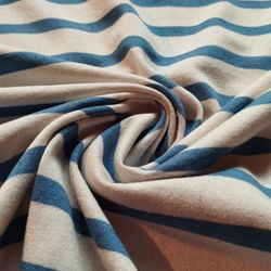 Tissu Jersey moderne Jean sur Beige pour l'été. Largeur 165cm