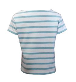T-shirt manches courtes turquoise et blanc pour garçon ou fille