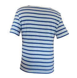 T-shirt à rayures bleu de France sur blanc à manches courtes