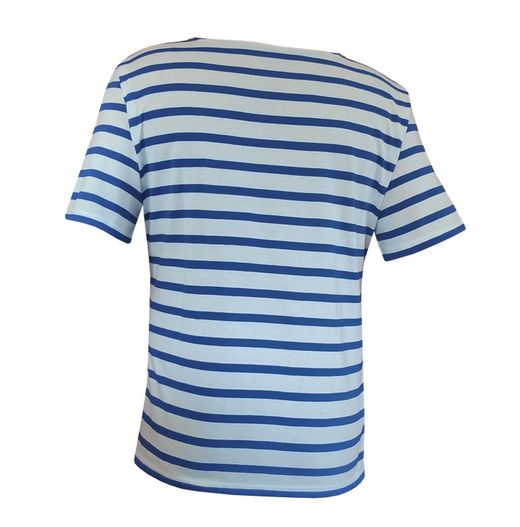T-shirt à rayures bleu de France sur blanc à manches courtes