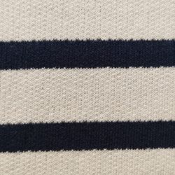 Tissu Sweat Rayé Bleu Marine sur Beige 310g/m² Largeur 175 cm