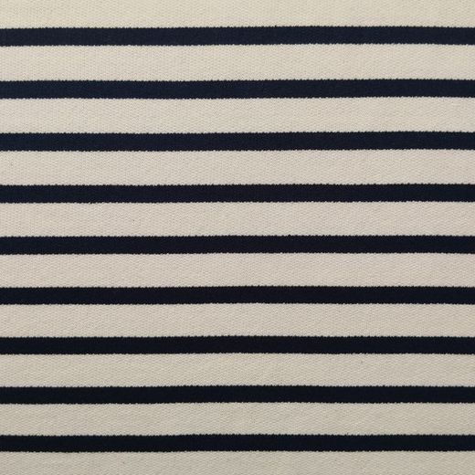Tissu Sweat Rayé Bleu Marine sur Beige 310g/m² Largeur 175 cm