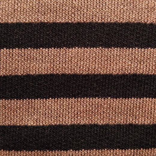 Tissu Sweat Rayé Marron et Noir 260g Largeur 190cm