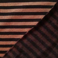 Tissu Sweat Rayé Marron et Noir 260g Largeur 190cm