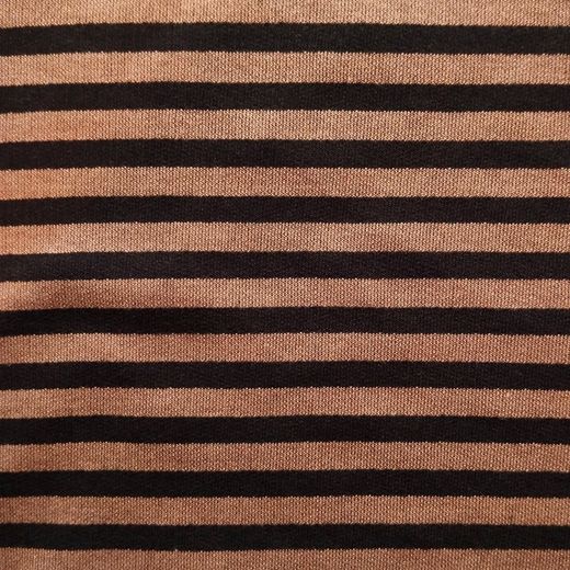 Tissu Sweat Rayé Marron et Noir 260g Largeur 190cm