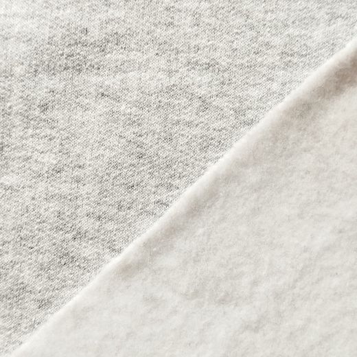 Tissu Sweat Gris Chiné Clair 310g. Largeur 165cm