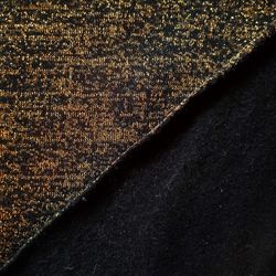 Tissu Sweat Noir avec Fil Doré 260g largeur 175cm