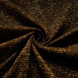 Tissu Molleton Noir rayé en Fil Doré – 260g/m², Largeur 175 cm