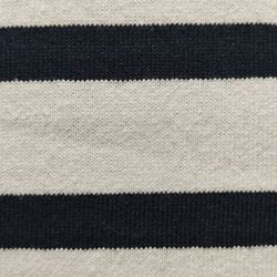 Tissu Jersey à Rayures Bleu Marine et Blanc pour T-Shirts