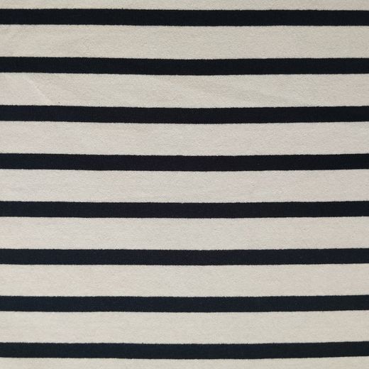 Tissu Jersey à Rayures Bleu Marine et Blanc pour T-Shirts