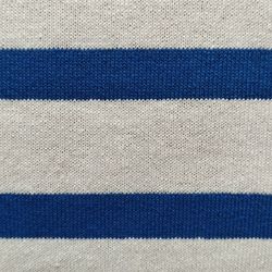 Tissu Jersey à Rayures Bleu de France et Blanc pour Robes. Largeur 165 cm