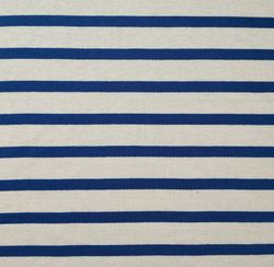 Tissu Jersey à Rayures Bleu de France et Blanc pour Robes. Largeur 165 cm