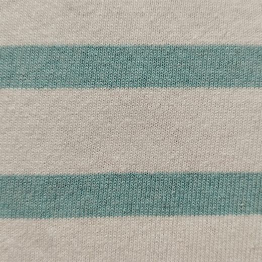 Tissu Jersey style nautique Turquoise sur Blanc. Largeur 175cm