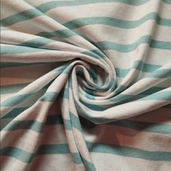 Tissu Jersey style nautique Turquoise sur Blanc. Largeur 175cm