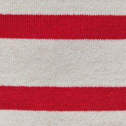 Tissu Marin Jersey Rouge sur Beige. Largeur 185 cm